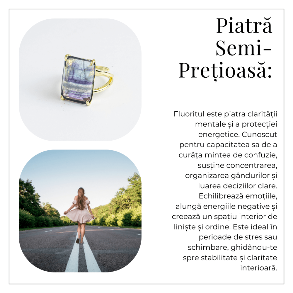 Claritate si Protectie – Inel cu Fluorit Natural si Energie Mentala [6]