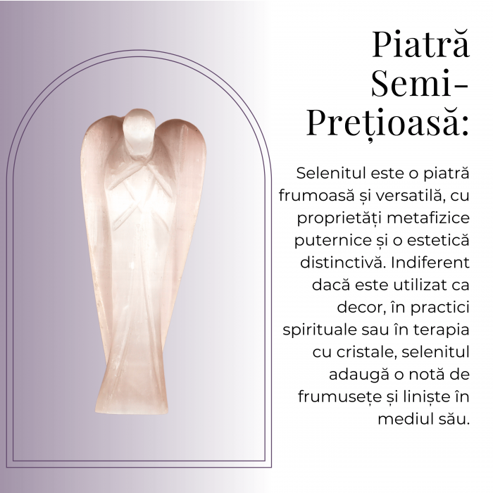 Inger de 80mm Sculptat Manual din Piatra Naturala de Selenit [4]