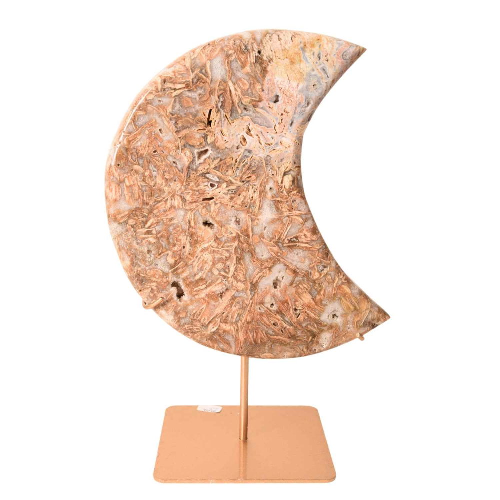 Semiluna decorativa din Agat natural cu incluziuni fibroase – sculptata manual in Brazilia [1]