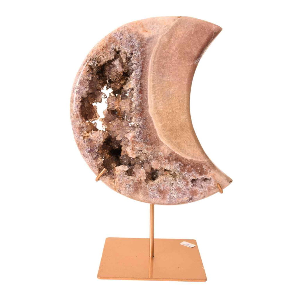 Semiluna decorativa din Pink Amethyst natural – piesa unicat sculptata manual, Brazilia [1]