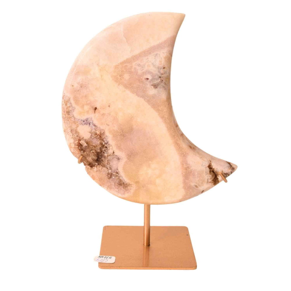 Semiluna decorativa din Agat crem-roz natural – sculptata manual in Brazilia 1.1 kg [1]