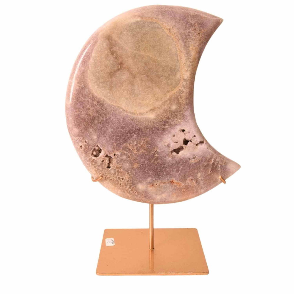 Semiluna decorativa din Agat roz-liliachiu natural – sculptata manual in Brazilia [1]