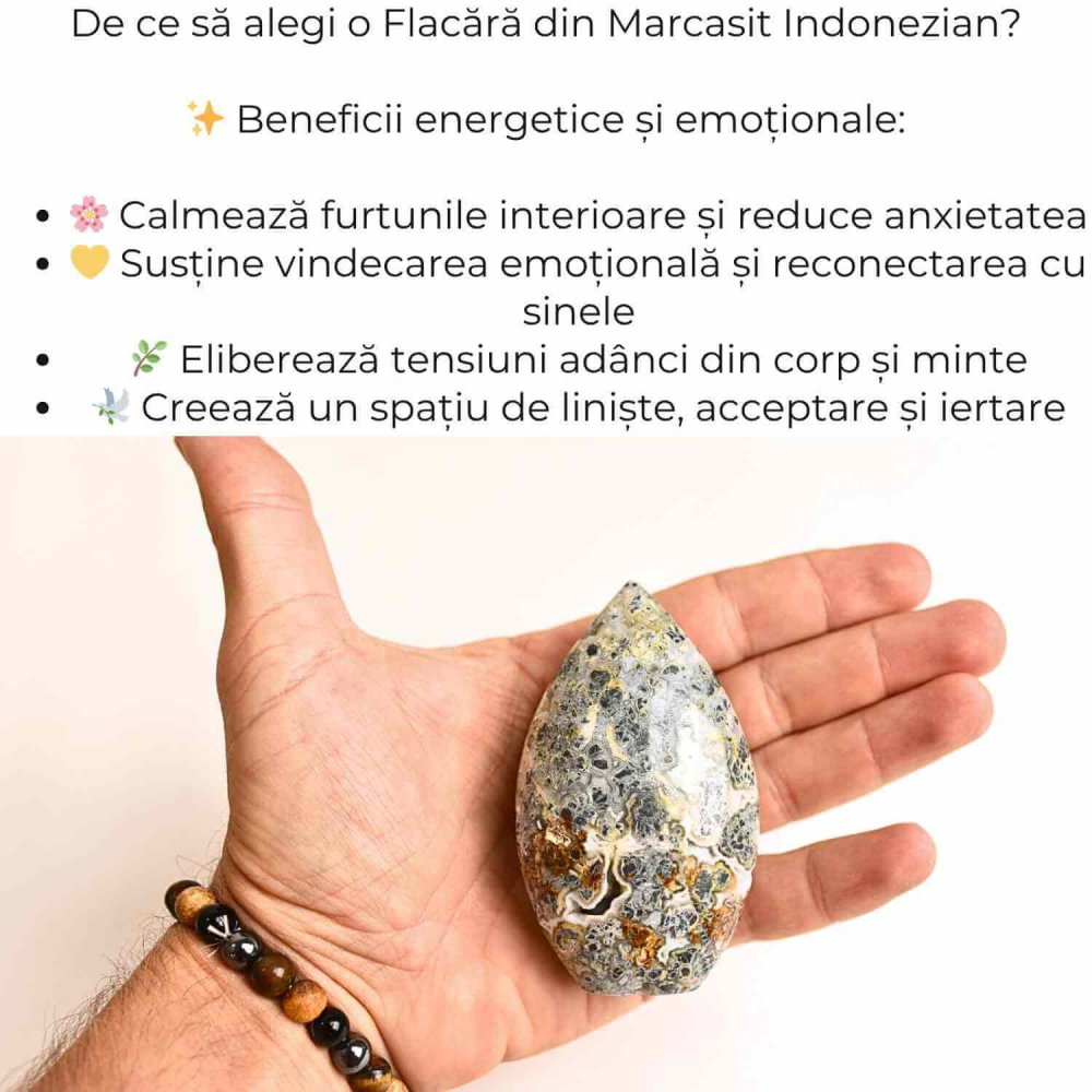 Gardianul calmului – Flacara din Marcasit Indonezian pentru Vindecare si Liniste Interioara 8-9 cm [3]