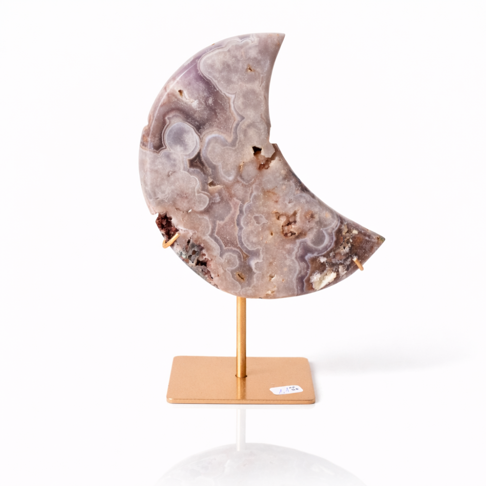 Semiluna din Agat Liliachiu Natural | Piesa Unicat Brazilia [1]