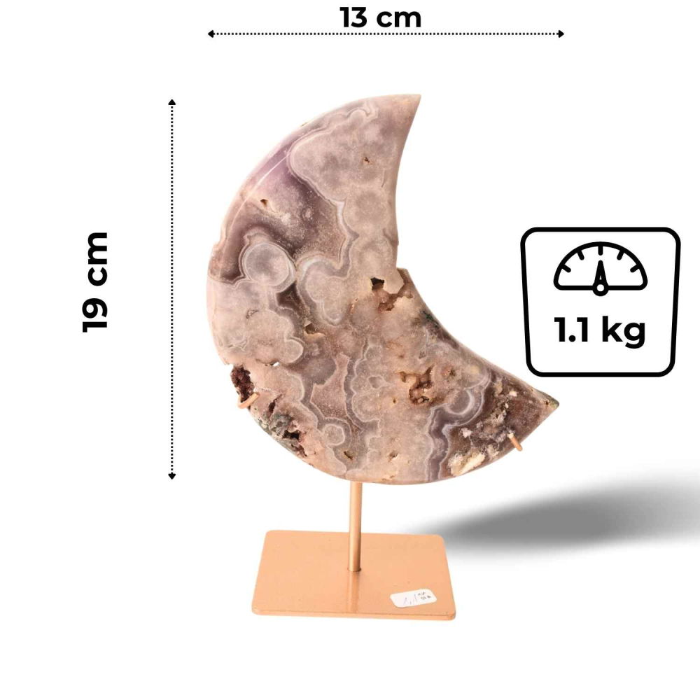 Semiluna din Agat Liliachiu Natural | Piesa Unicat Brazilia [2]