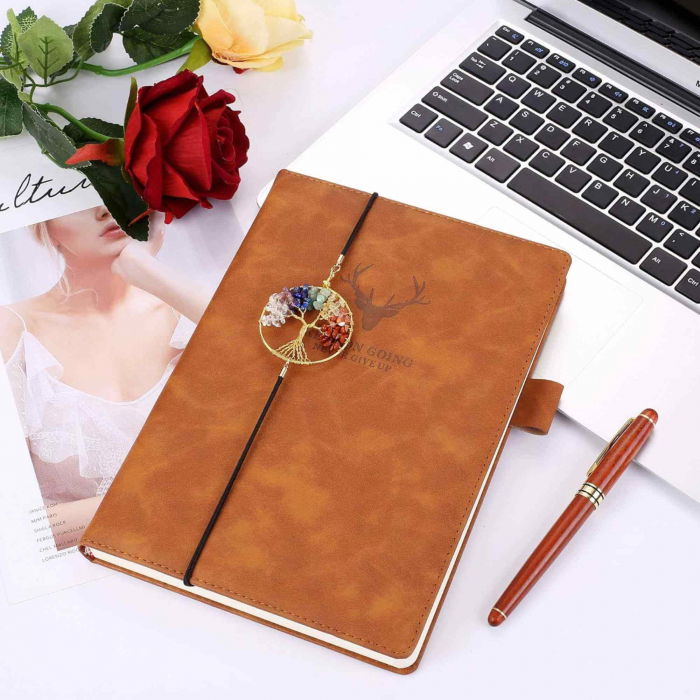 Semn de Carte Elastic cu Pandantiv Chakra 'Arborele Vietii' Companion de Lectura Ideal pentru Copii si Femei [5]