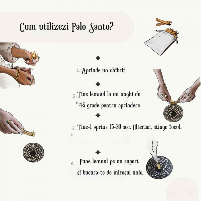 Pachet Lemn Palo Santo din Ecuador pentru Purificare Cristale, Eliminare Energii Negative, Meditatie [8]