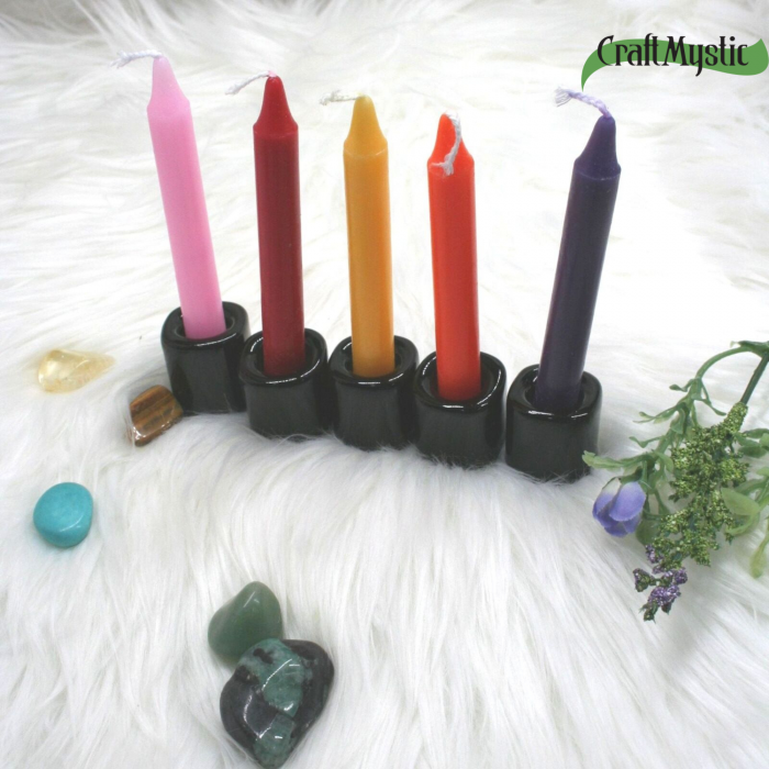 Set de 6 bucati suport ceramica pentru lumanari utilizate pentru ritualuri magice, proiecte DIY, consumabile Wiccan si multe altele [4]