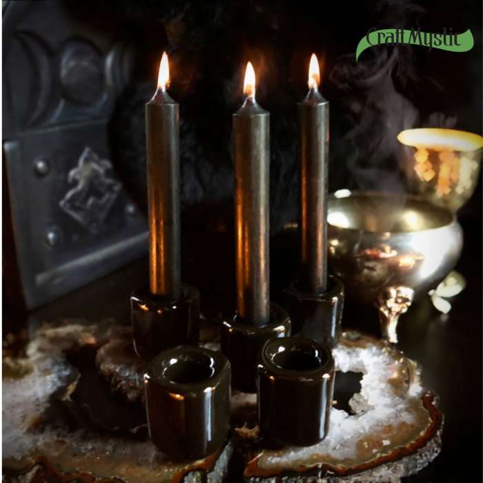 Set de 6 bucati suport ceramica pentru lumanari utilizate pentru ritualuri magice, proiecte DIY, consumabile Wiccan si multe altele [6]