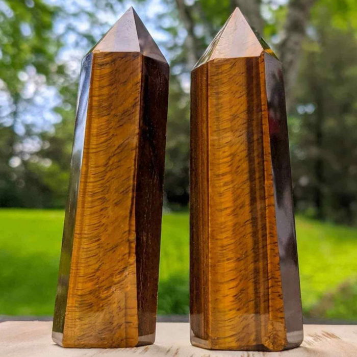 Turn cristal Ochi de Tigru de 10-11 cm din Piatra Naturala Vindecatoare Hexagonala pentru Meditatie [4]