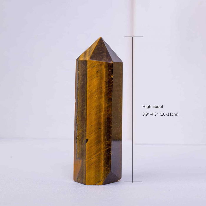 Turn cristal Ochi de Tigru de 10-11 cm din Piatra Naturala Vindecatoare Hexagonala pentru Meditatie [2]