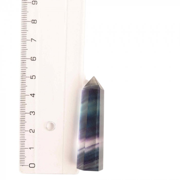 Set 2 turnuri din cristale semipretiose vindecatore hexagonale Fluorit curcubeu - Obelisc cu inaltimea de 5 cm [3]