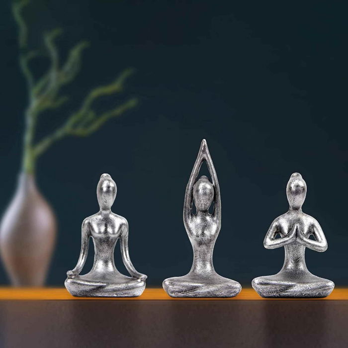 Set 3 statuete sculptate pentru meditatie Yoga - Decor Feng Shui, ideale pentru o stare de liniste si relaxare [5]
