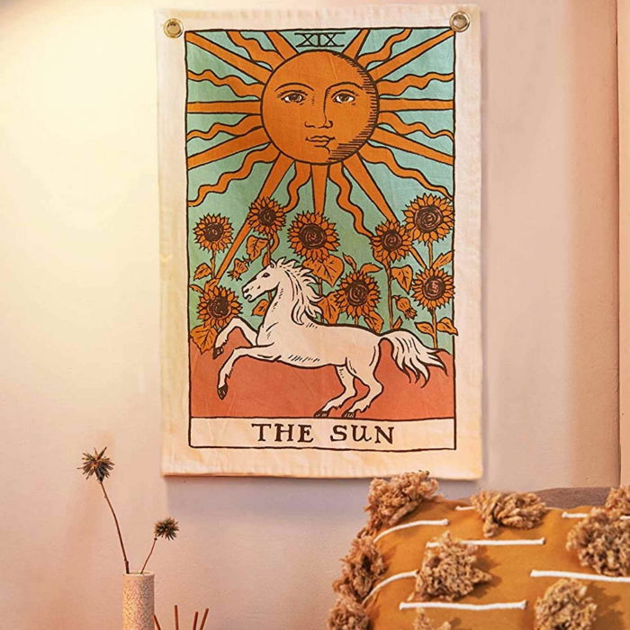 Set 3 Tapiserii cu semne spirituale, soare, luna, stea, – Pentru yoga, meditatie, decorarea camerei [4]