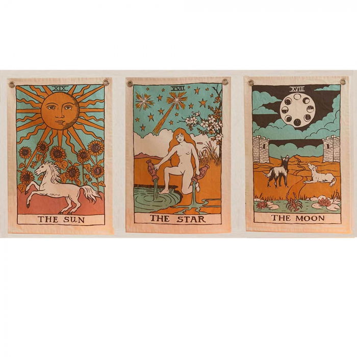 Set 3 Tapiserii cu semne spirituale, soare, luna, stea, – Pentru yoga, meditatie, decorarea camerei [7]