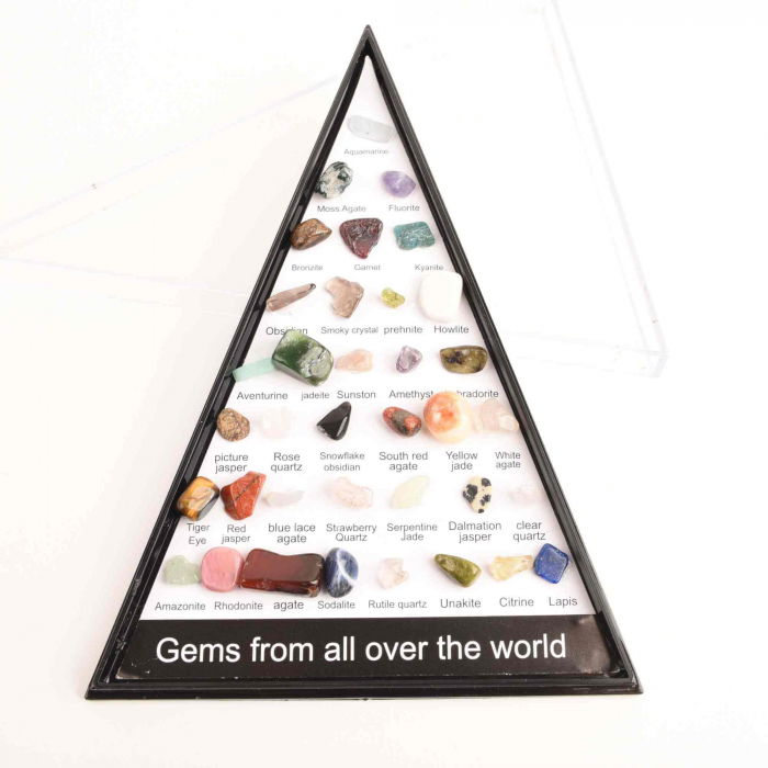 Mini Set 36 de cristale si pietre semipretioase de colectie din intreaga lume – cadou educational pentru copii, geologie, pietre minerale [1]