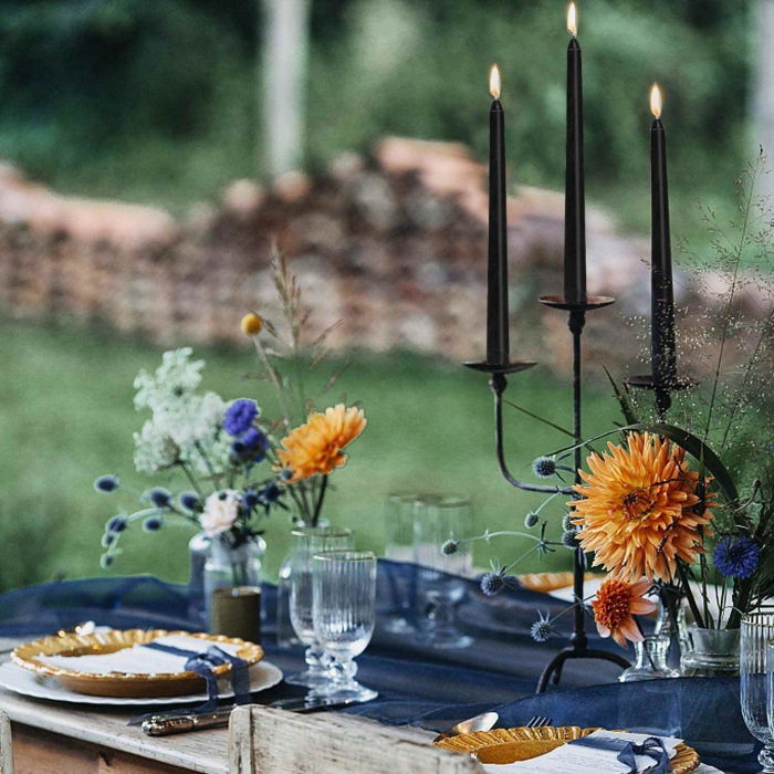 Set 4 Lumanari negre conice de 25 cm - Lumanari fara picurare si fara parfum - Perfecte ca lumanari pentru decor, ocazii speciale [7]