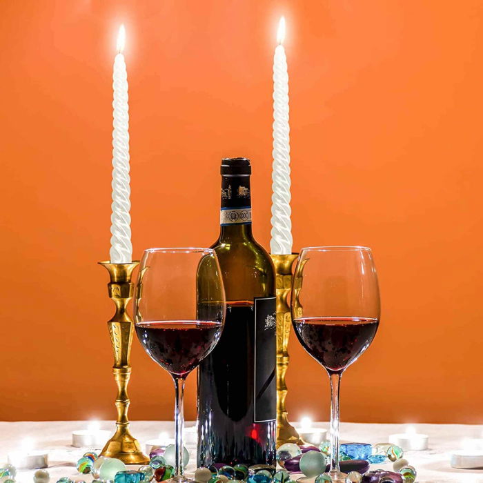 Set 4 Lumanari albe spirala de 25 cm - Lumanari  fara picurare si fara parfum - Perfecte ca lumanari pentru cina, ocazii speciale - Copie [5]