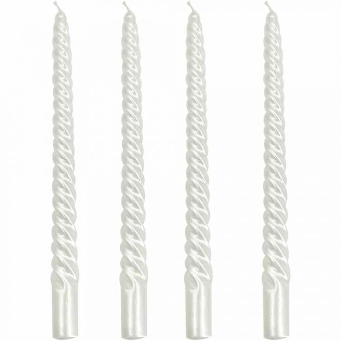 Set 4 Lumanari albe spirala de 25 cm - Lumanari  fara picurare si fara parfum - Perfecte ca lumanari pentru cina, ocazii speciale - Copie [4]