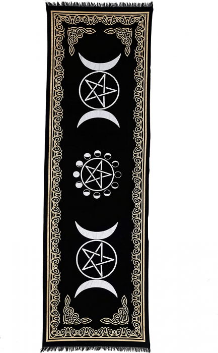 Patura pentru altar magic - Design Moon Phases With Triple Moon - Vrajitorie Tarot Wiccani Spiritualitate [6]