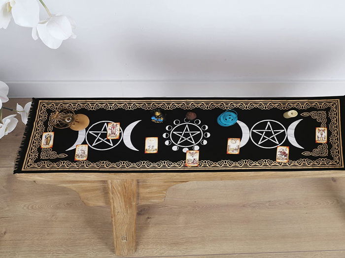 Patura pentru altar magic - Design Moon Phases With Triple Moon - Vrajitorie Tarot Wiccani Spiritualitate [5]