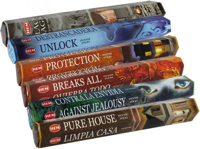 Set 6 pachete mix betisoare parfumate cu cele mai apreciate 6 parfumuri HEM ideale pentru magie +  suport pentru betisoare [5]