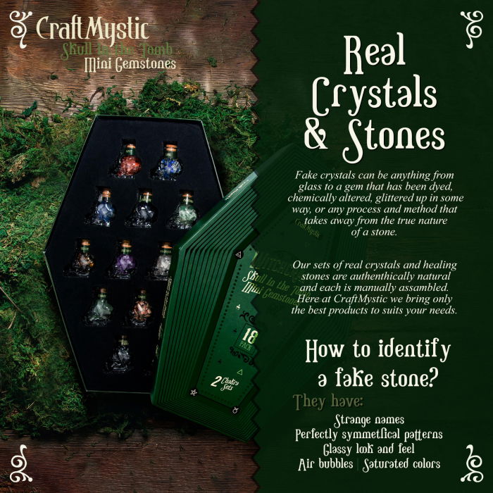 Set 14 Mini Cristale Naturale in sticlute cu forma de craniu – Un cadou perfect pentru incepatori in magie si vindecare spirituala -  Cristale si pietre chakra Wiccan [7]