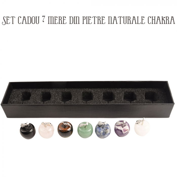 Set 7 mere din cristale naturale vindecatoare si pietre semipretioase Merele simbolizeaza pace, siguranta, sanatate si longevitate - pentru meditatie, spiritualitate, decor Feng Shui [9]