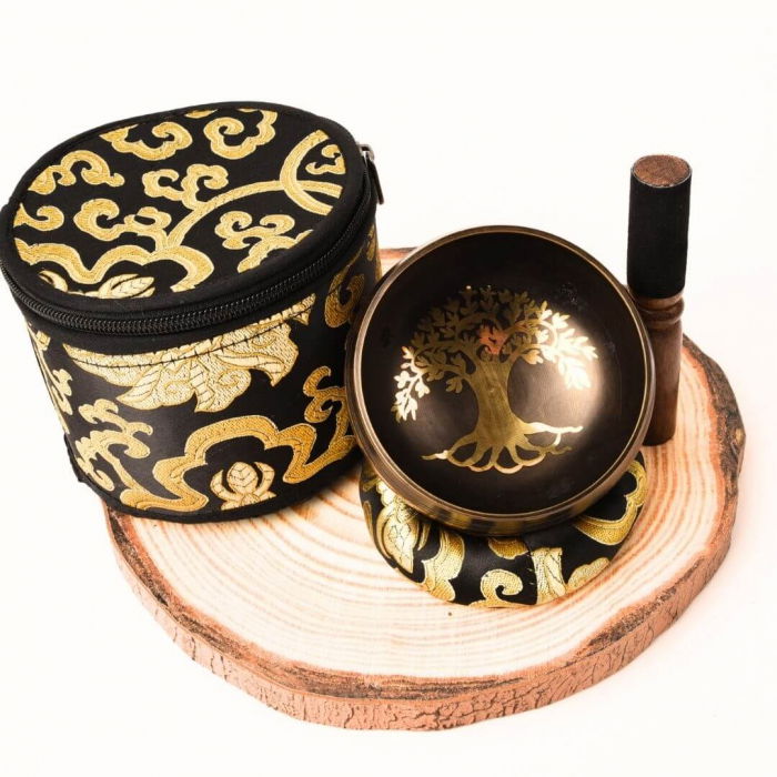 Bol Tibetan Cantator 9.5 cm model arborele vietii Setul complet pentru meditatie si vindecare Relaxare profunda si echilibru energetic [8]
