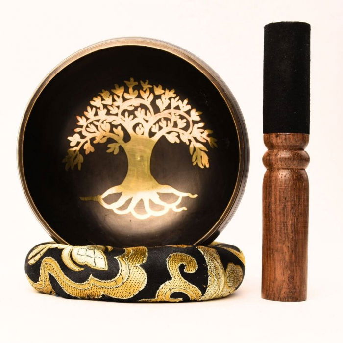 Bol Tibetan Cantator 9.5 cm model arborele vietii Setul complet pentru meditatie si vindecare Relaxare profunda si echilibru energetic [9]