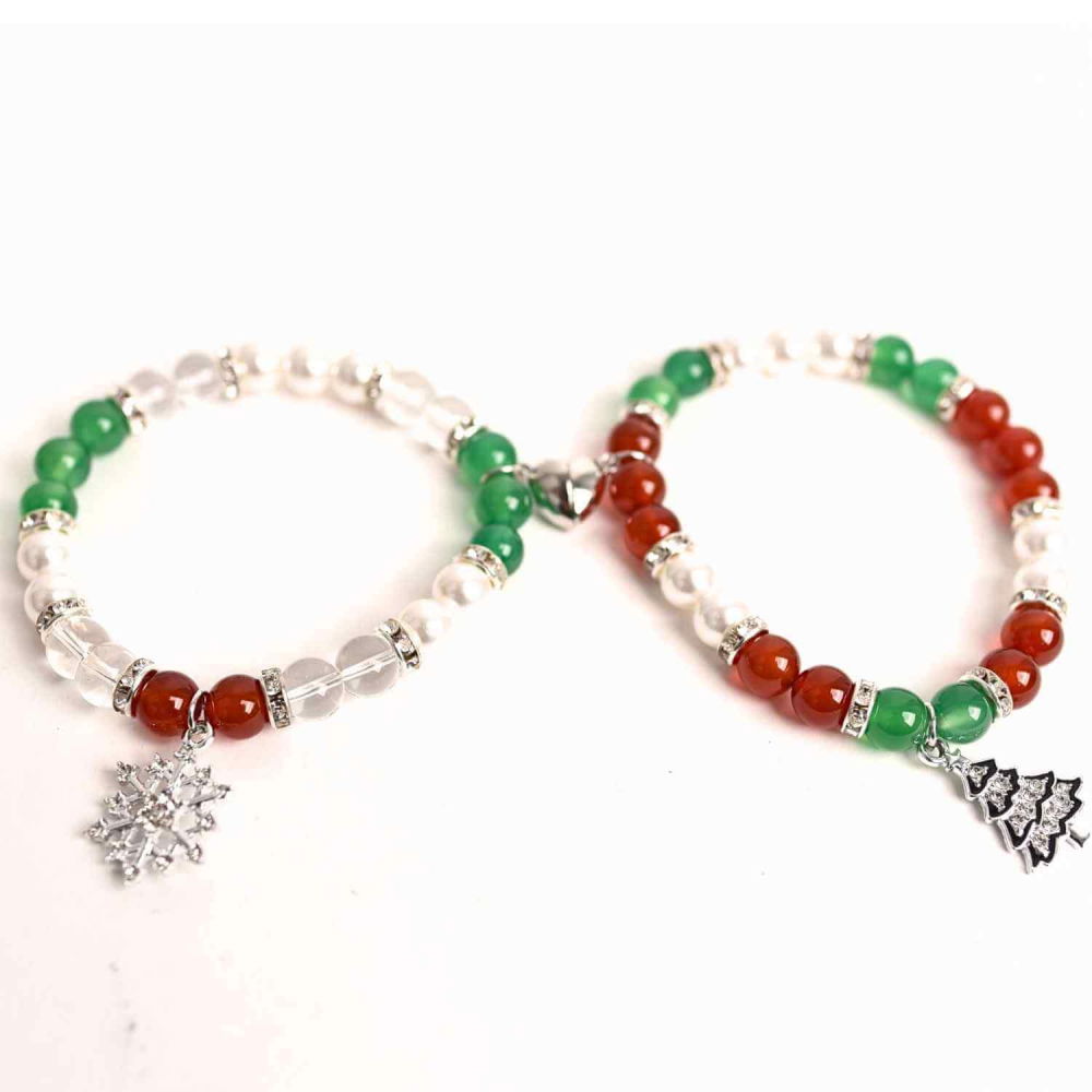 Set bratari cuplu naturale cu Agat, perla si cristal - iubire si echilibru [1]