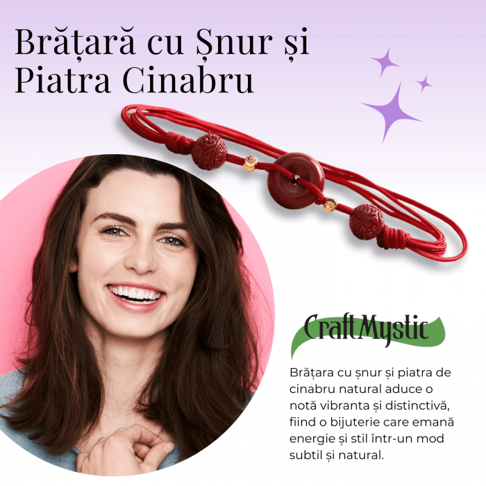 Bratara pe Snur cu Piatra de Cinabru Natural [7]
