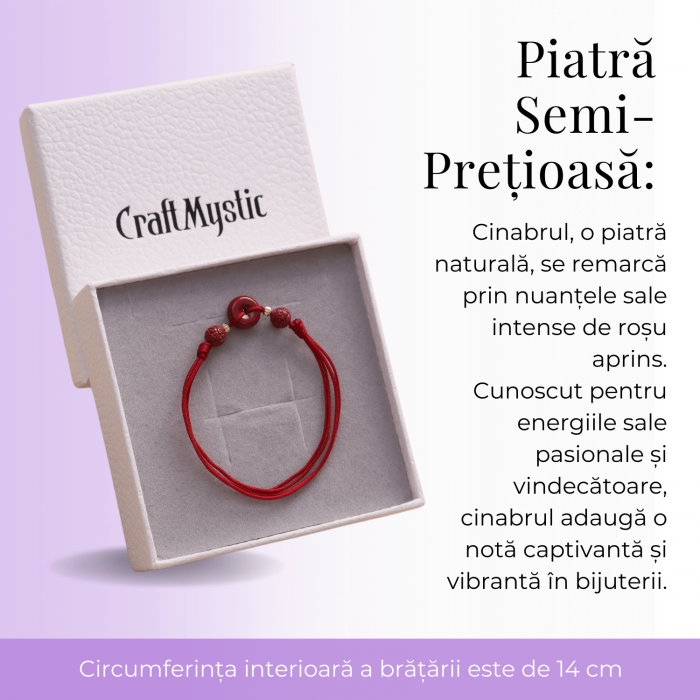 Bratara pe Snur cu Piatra de Cinabru Natural [3]