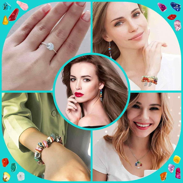 Set de Confectionare Bijuterii cu 28 de tipuri de Cristale Kitul Perfect pentru Copii si Pasionatii de Handmade [5]