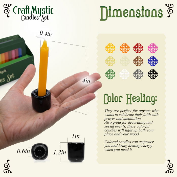 Set 36 lumanari pentru ritualuri și 6 suporturi negre din ceramica [3]