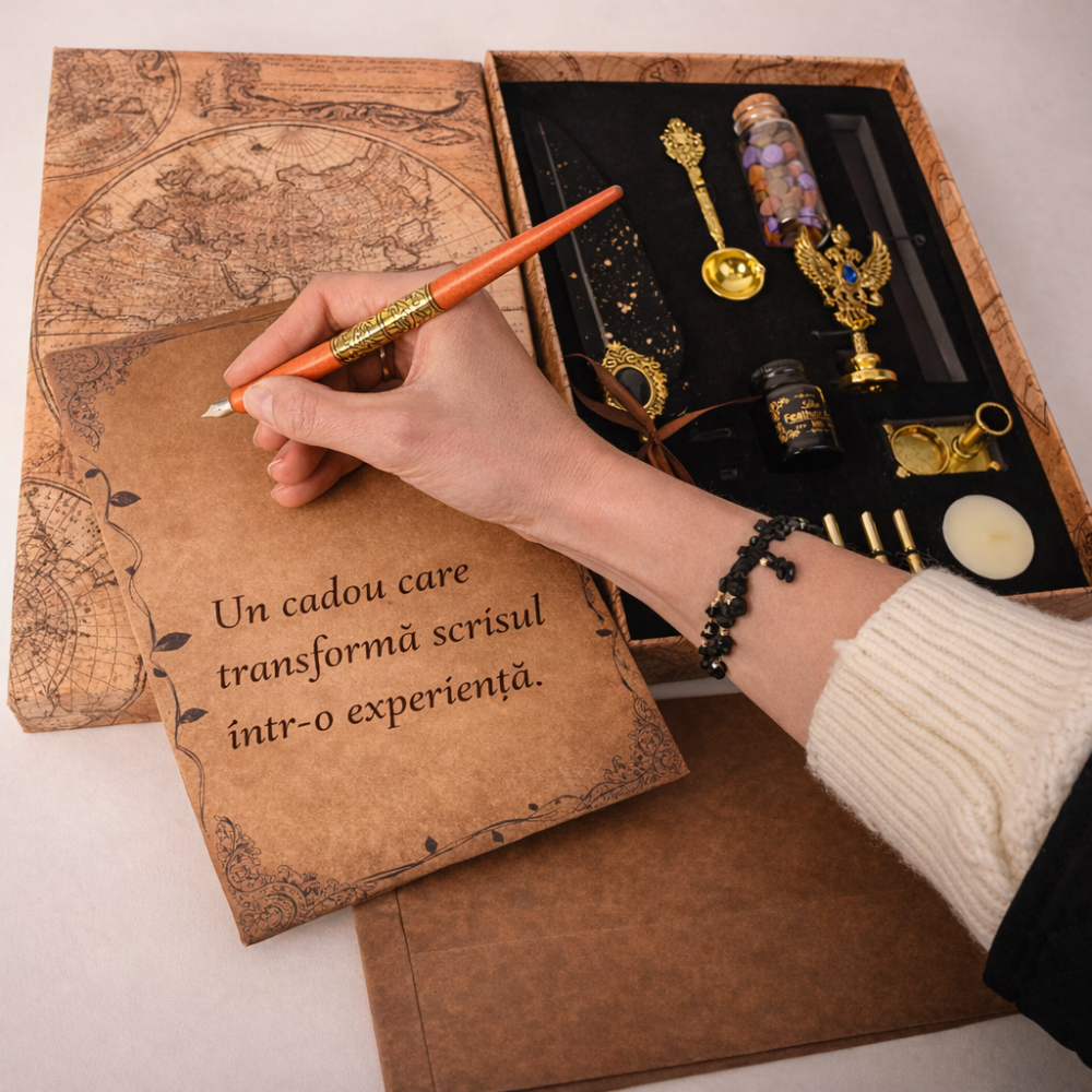 Set Caligrafie cu Pana si Sigiliu – Scris Artistic si Scrisoare Medievala Cadou [4]