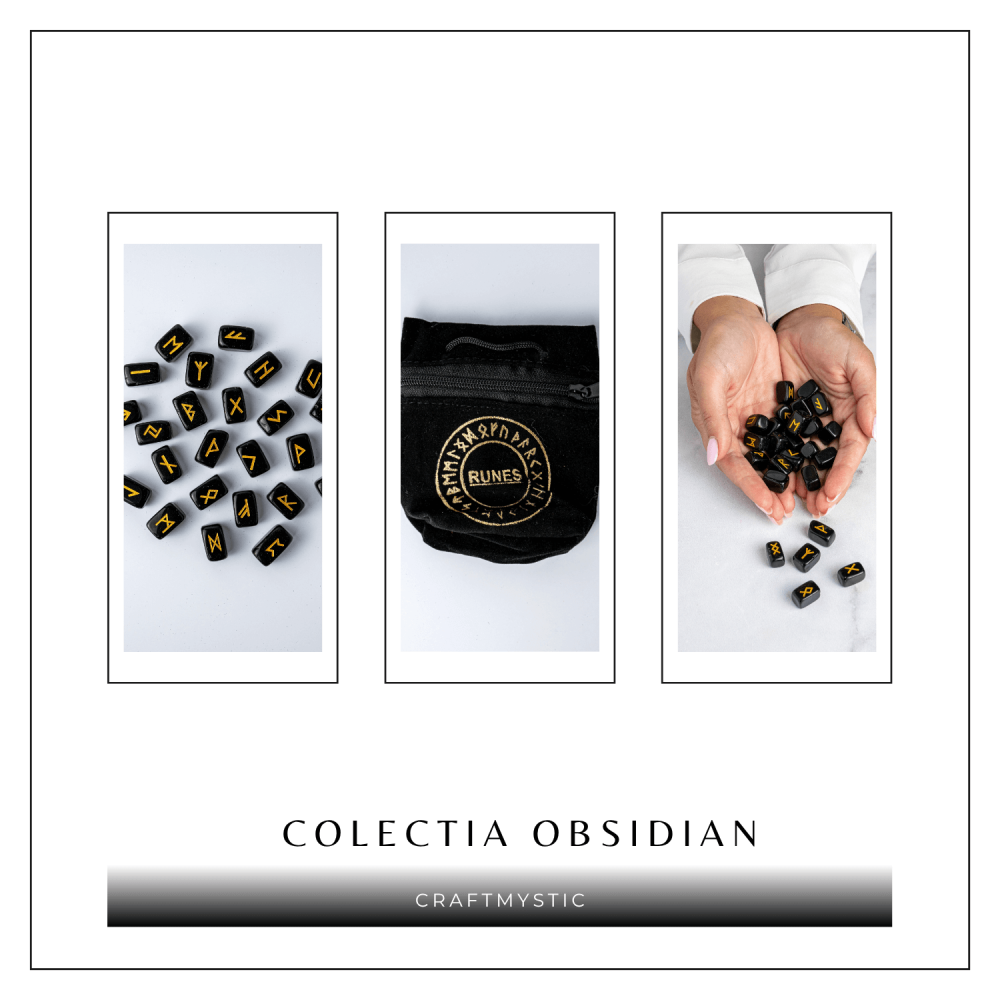 Set Rune din Obsidian Natural – Protectie, Claritate si Putere Interioara [9]