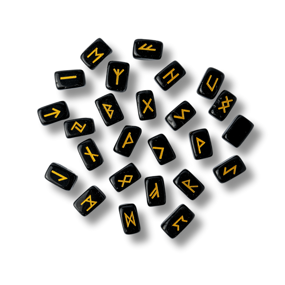 Set Rune din Obsidian Natural – Protectie, Claritate si Putere Interioara [1]