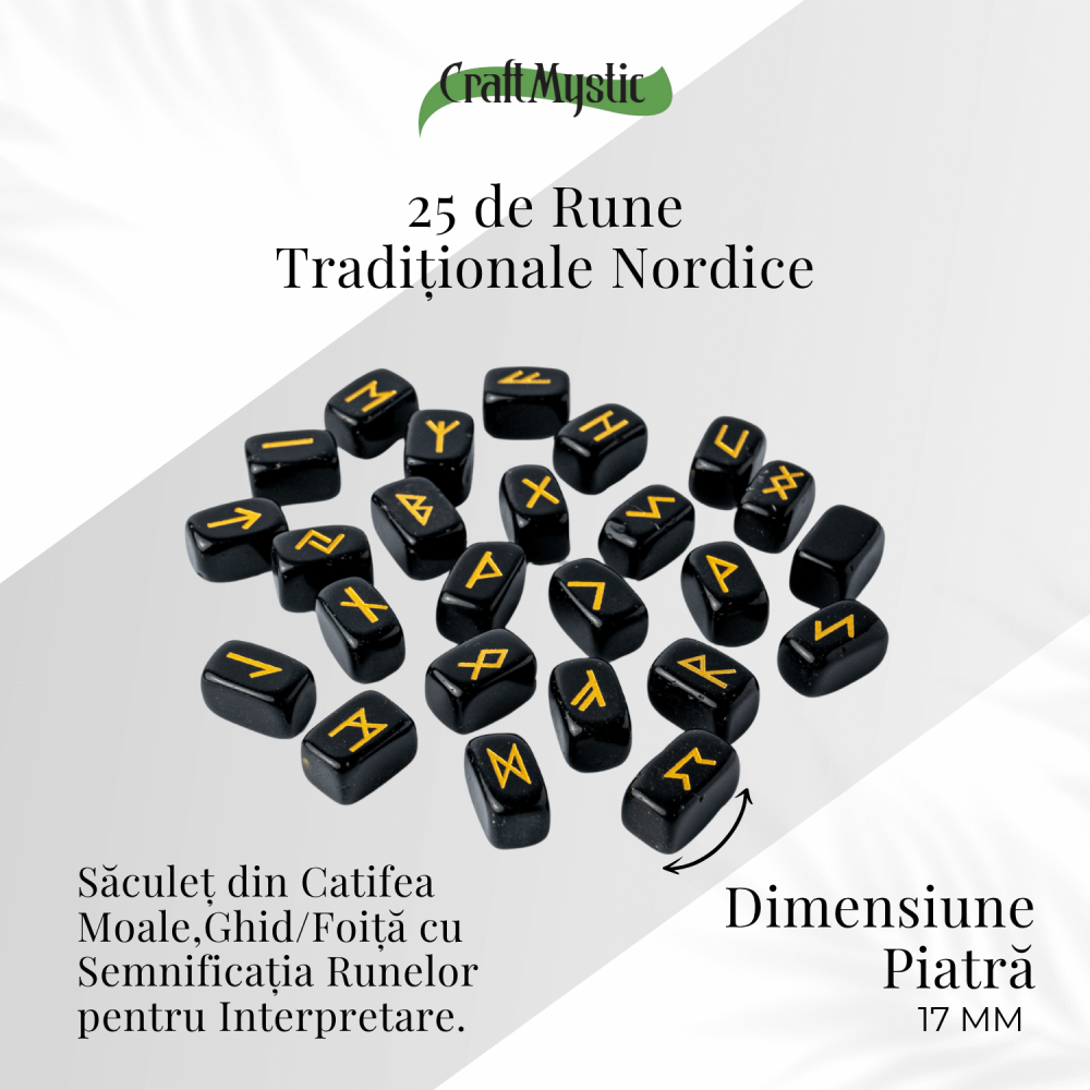 Set Rune din Obsidian Natural – Protectie, Claritate si Putere Interioara [5]