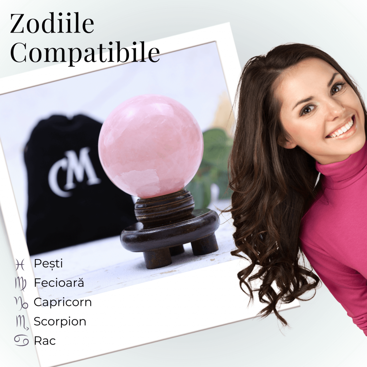 Sferă 80 mm din Cuart Roz Natural cu Suport - Promovează Iubirea și Armonia [8]