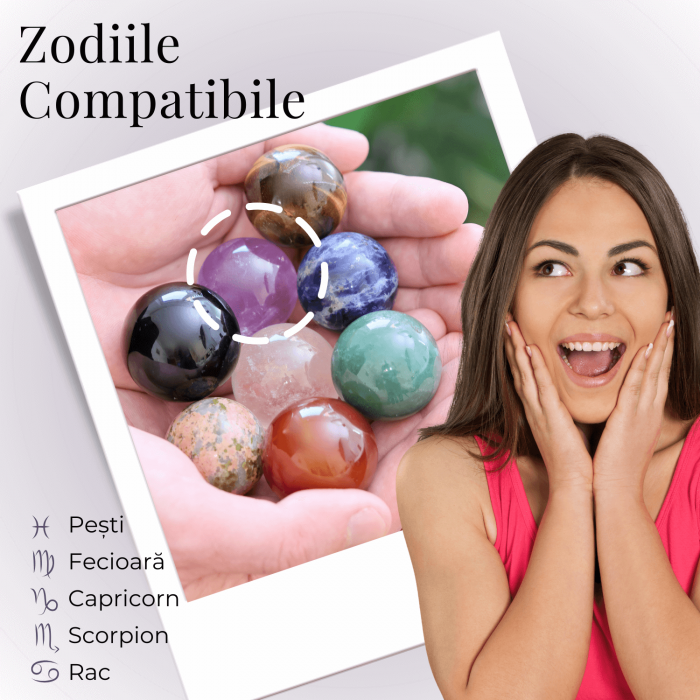 Sfera din Cuart Roz 30 mm, minge de cristal decorativa, cu suport de lemn -  Pentru decor, meditație, vindecare - Copie [5]