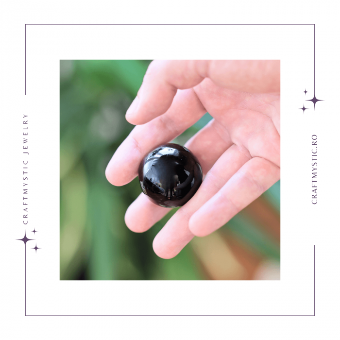 Sfera din Obsidian Natural, 1 buc, 30-35 mm - Ideala pentru Cadouri si Decoratiuni, Piatra Semipretioasa [6]