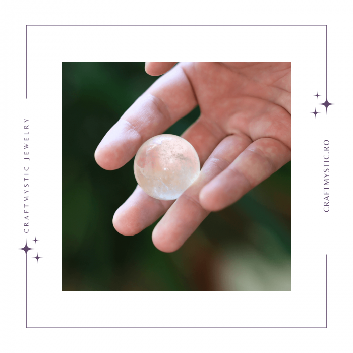 Sfera din Cuart Transparent Natural, 1 buc, 30-35 mm - Piatra Semipretioasa pentru Cadouri, Meditatie si Claritate [7]