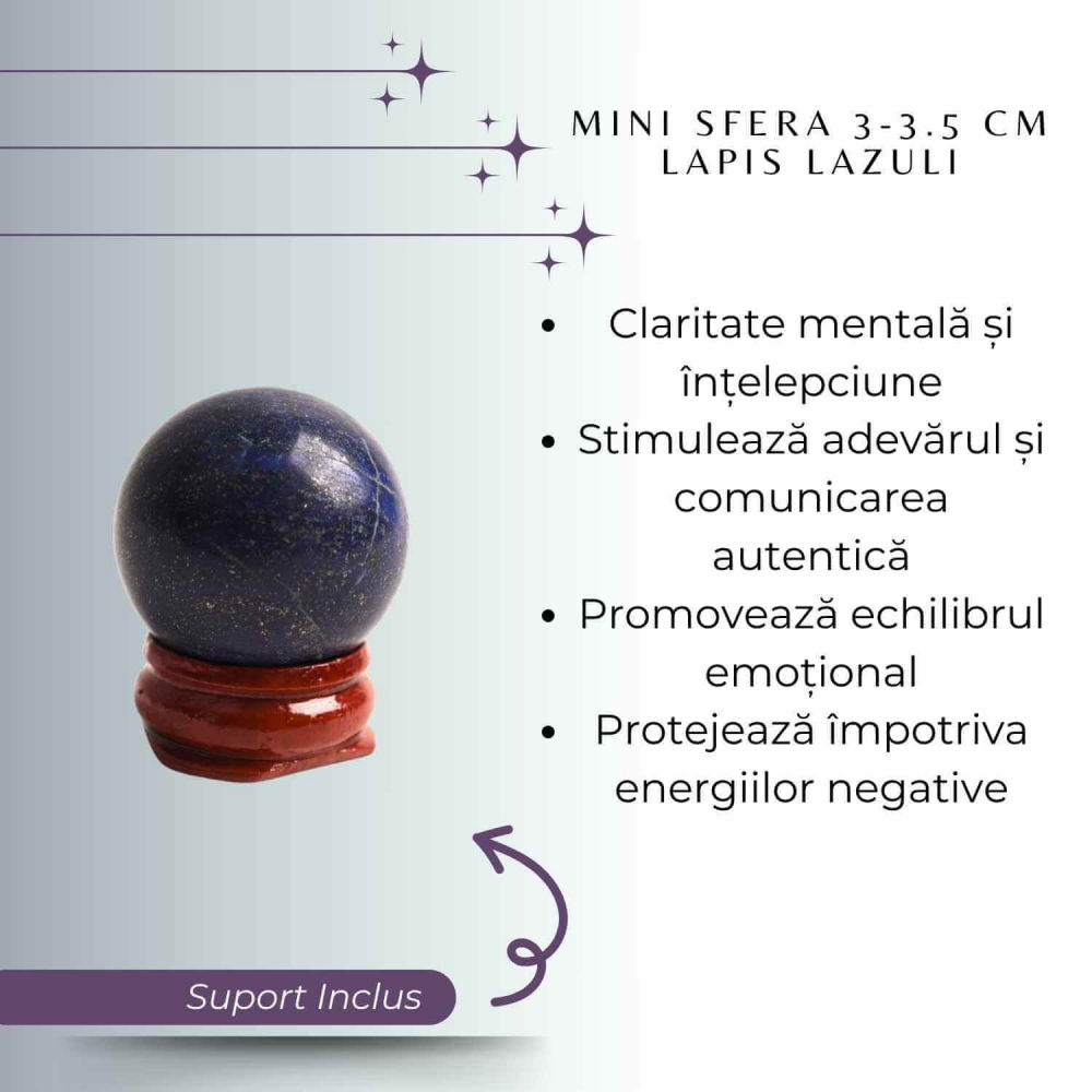 Sfera Lapis Lazuli Natural, 30-35mm – Claritate Mentala si Echilibru [3]