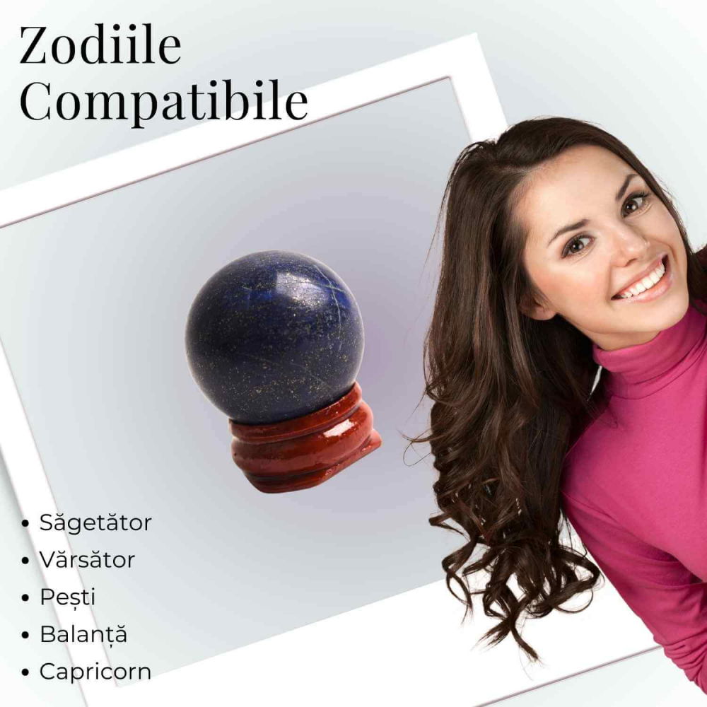 Sfera Lapis Lazuli Natural, 30-35mm – Claritate Mentala si Echilibru [4]