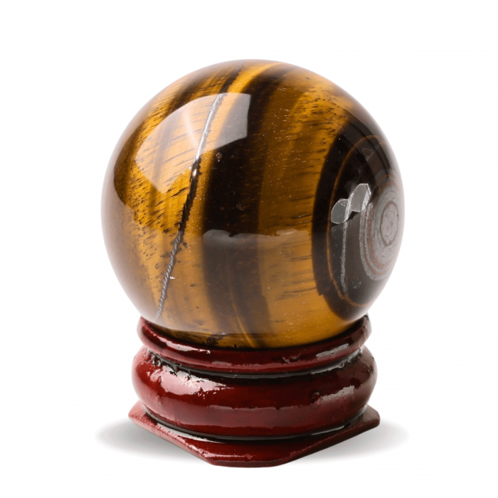 Sfera din Ochi de Tigru Natural, 1 buc, 30-35 mm - Piatra Semipretioasa pentru Cadouri, Curaj si Protectie [1]