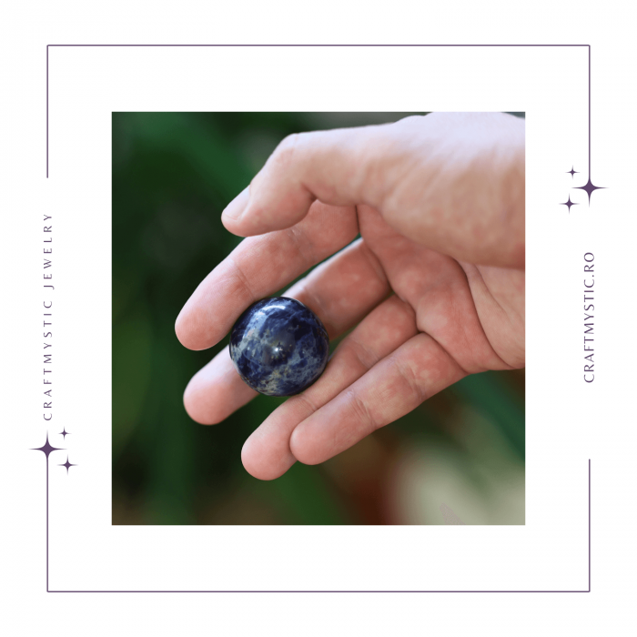 Sfera din Sodalit Natural, 1 buc, 30-35 mm - Piatra Semipretioasa pentru Cadouri, Meditatie si Echilibru [6]