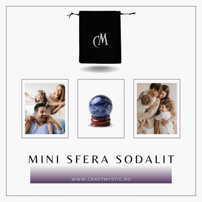 Sfera din Sodalit Natural, 1 buc, 30-35 mm - Piatra Semipretioasa pentru Cadouri, Meditatie si Echilibru [7]