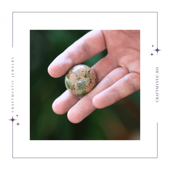 Sfera din Unakite, 1 buc, 30-35 mm - Piatra Semipretioasa pentru Cadouri, Echilibru si Vindecare [7]