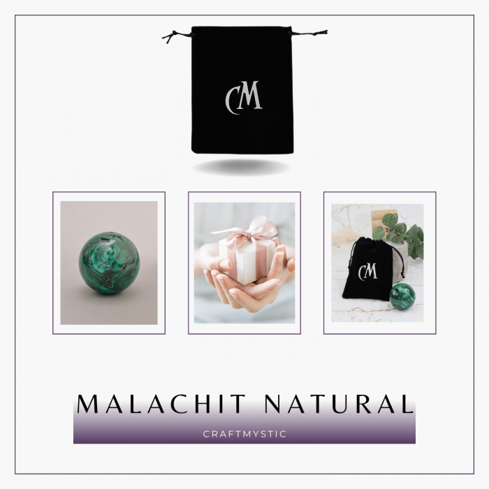 Sfera de Malachit Natural 55-60 mm, 350-400 gr - Patrunde in Miezul Beneficiilor Naturii [7]